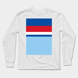 England 1982 World Cup Away Sky, Red, White, Blue Long Sleeve T-Shirt